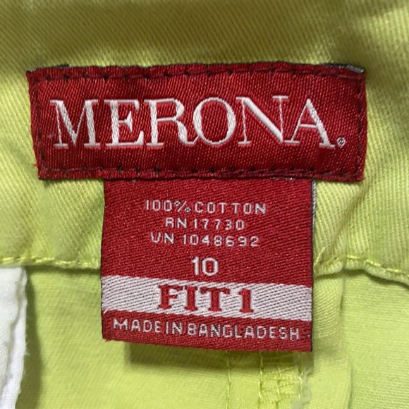 Merona Green Twill Shorts Size 10 - Picture 3 of 3